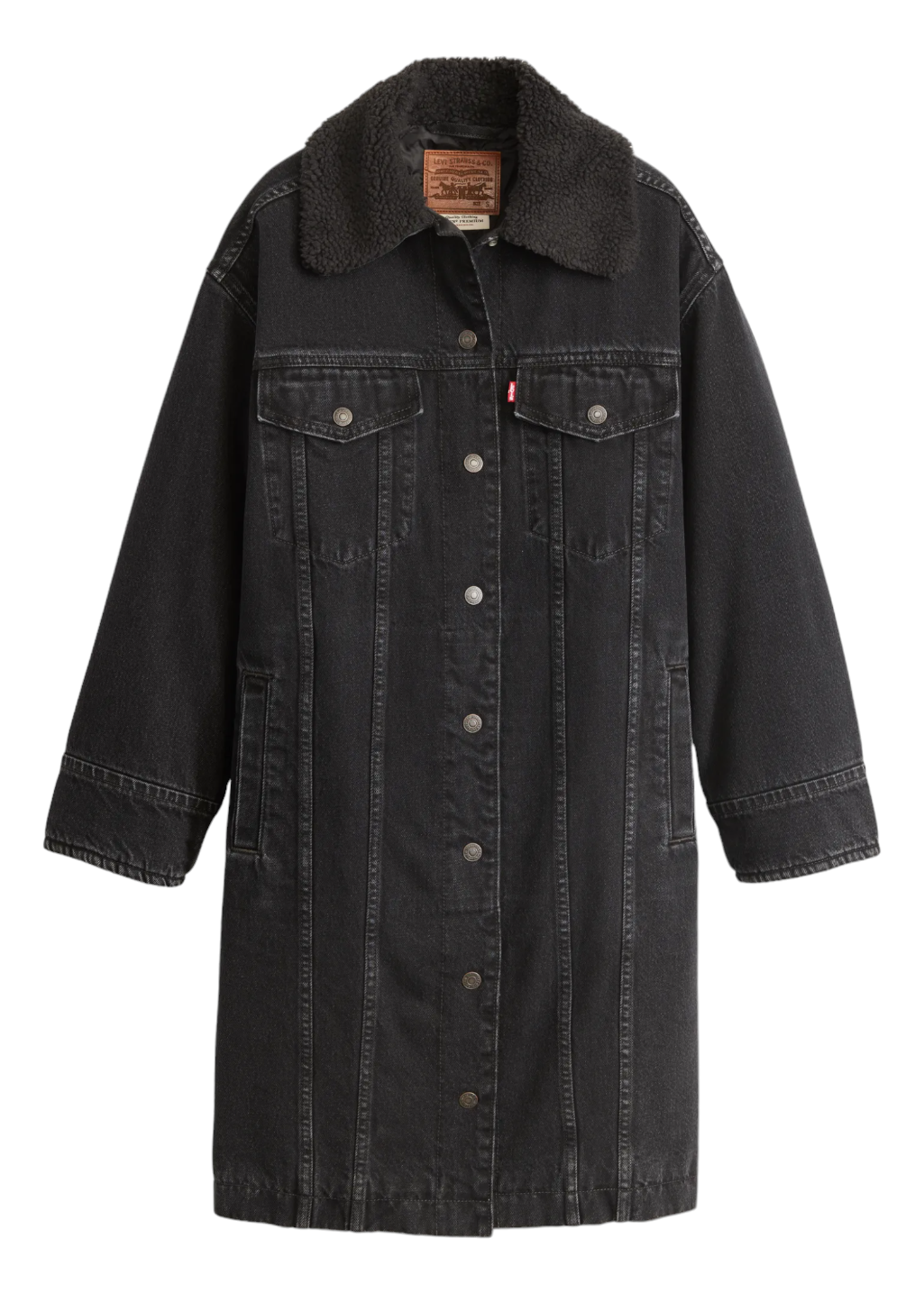 Levis black fur jacket online