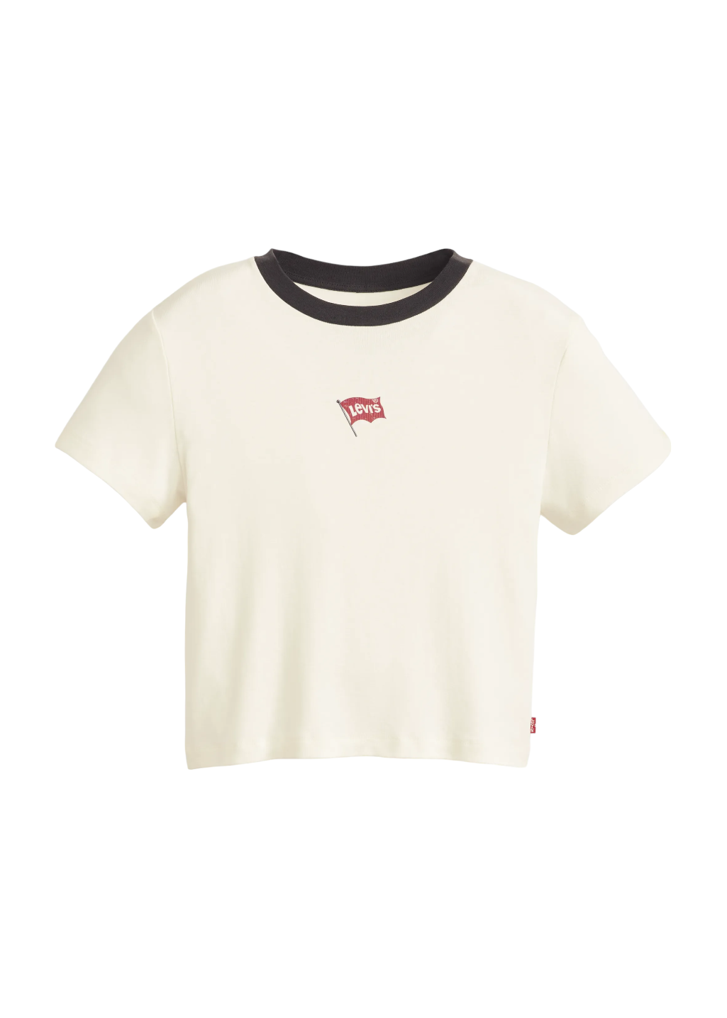 Levi s GR Essential Sporty Tee Mini Flag BW Egret Pirate Black Hardpressed Print Studio Inc