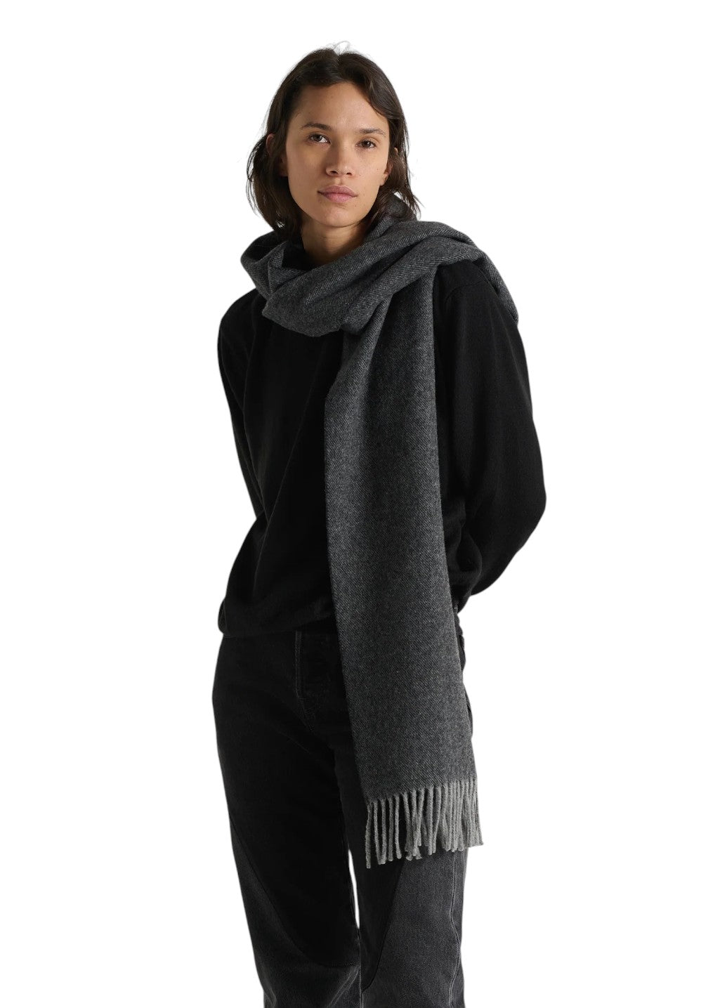 ANIÁN - Brushed Wool Scarf - Ash