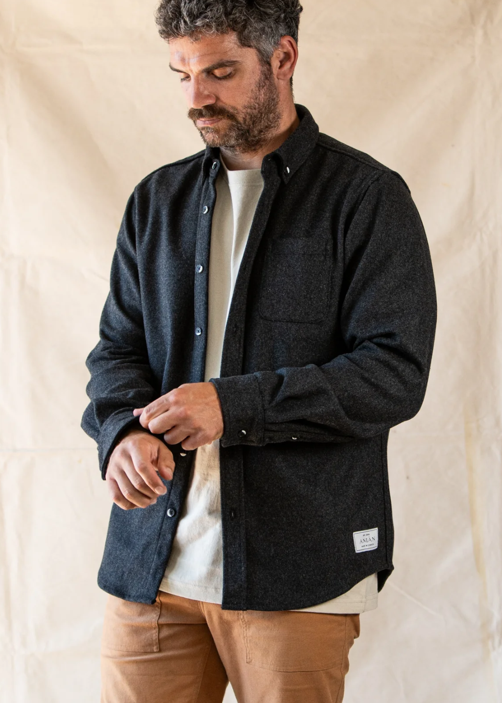ANIÁN - 17oz Modern Melton Wool - Charcoal