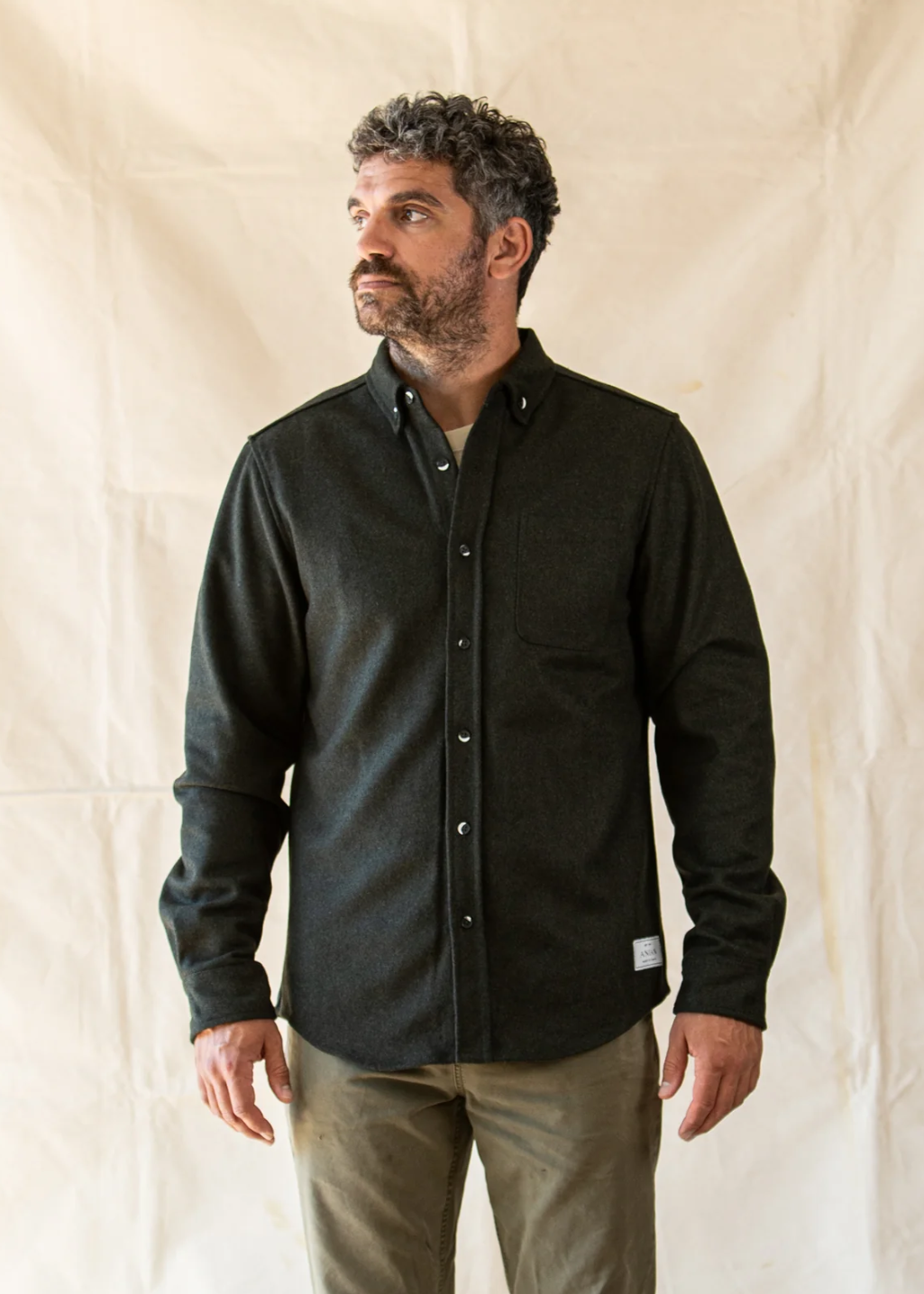 ANIÁN - 17oz Modern Melton Wool - Olive