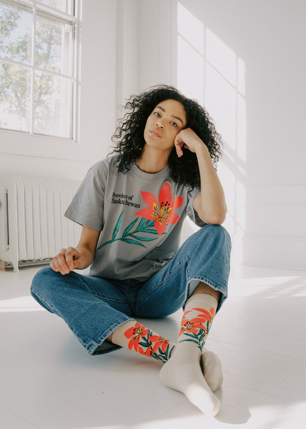 S-L & XXL | Lilium Boxy Tee | Cloud | Ladies