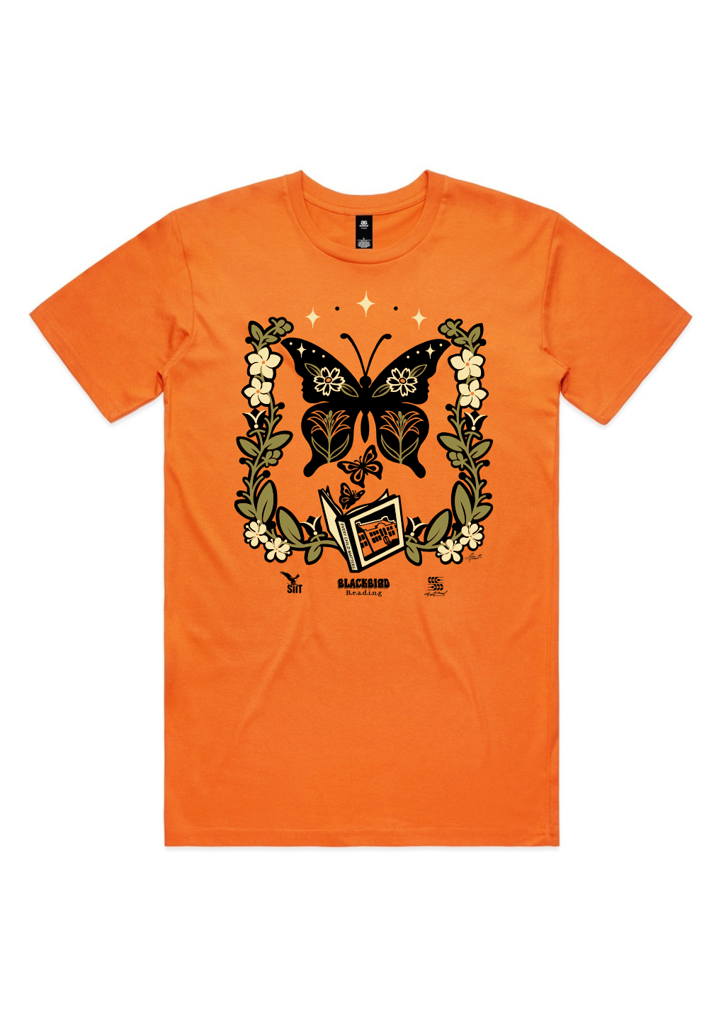 XL | Butterfly Tee with Alexis Blackbird | Orange | Unisex