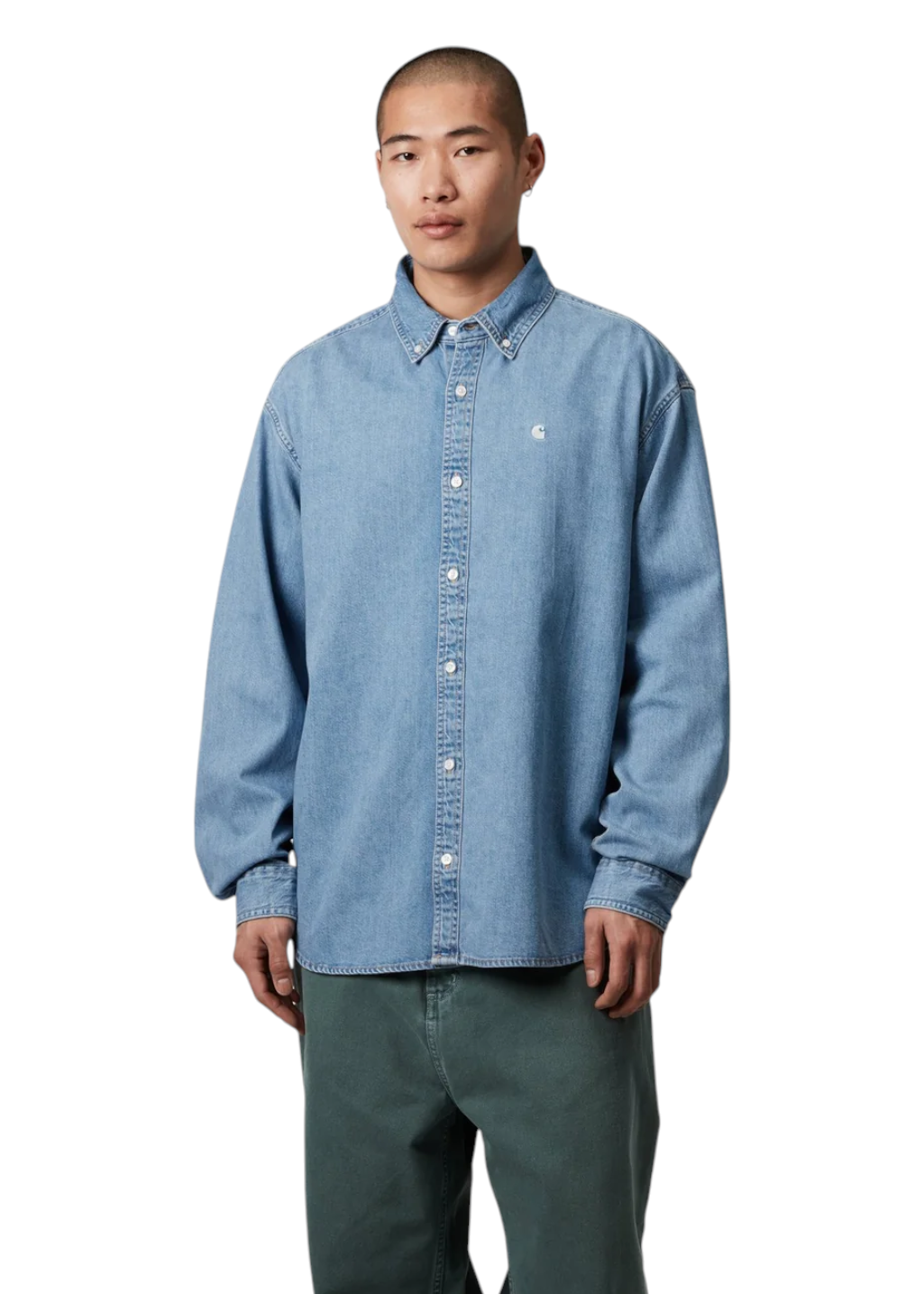 Carhartt WIP - L/S Lucas Shirt - Blue Bleached