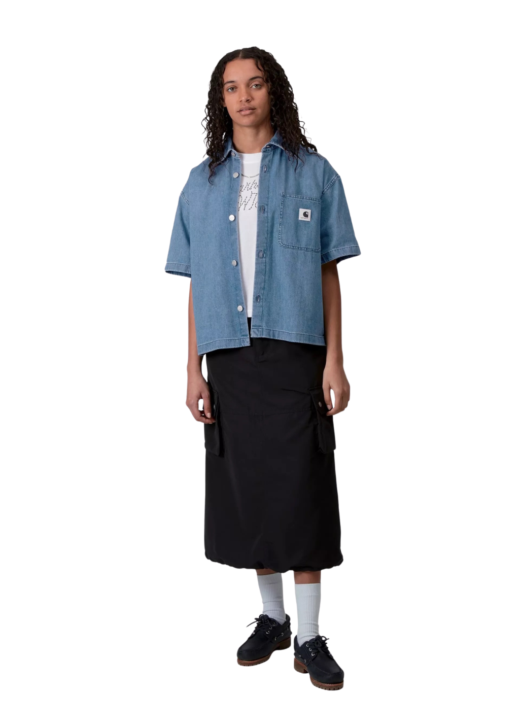 Carhartt WIP - W' S/S Lovilia Shirt - Blue Stone Washed - Hardpressed Print Studio Inc.