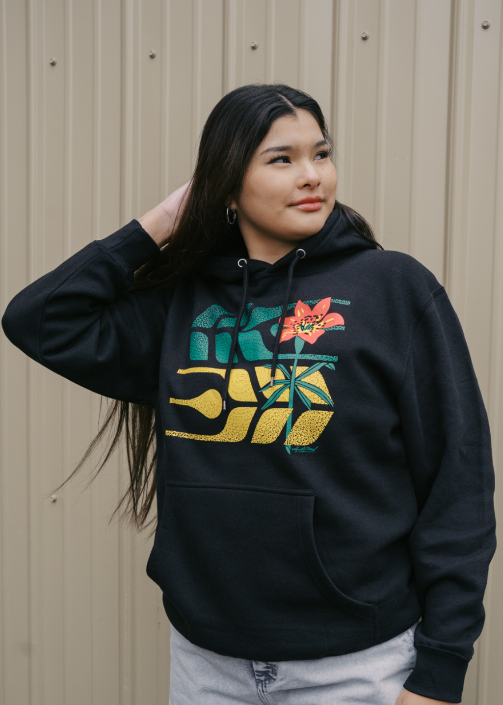 Floral Grain Sweater | Black | Unisex