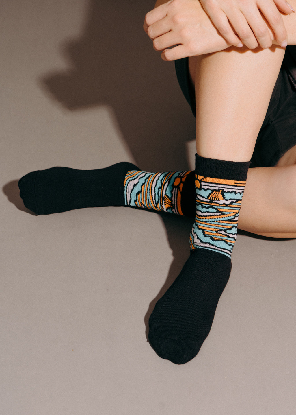 Woven Woodlands Socks | Black - Hardpressed Print Studio Inc.