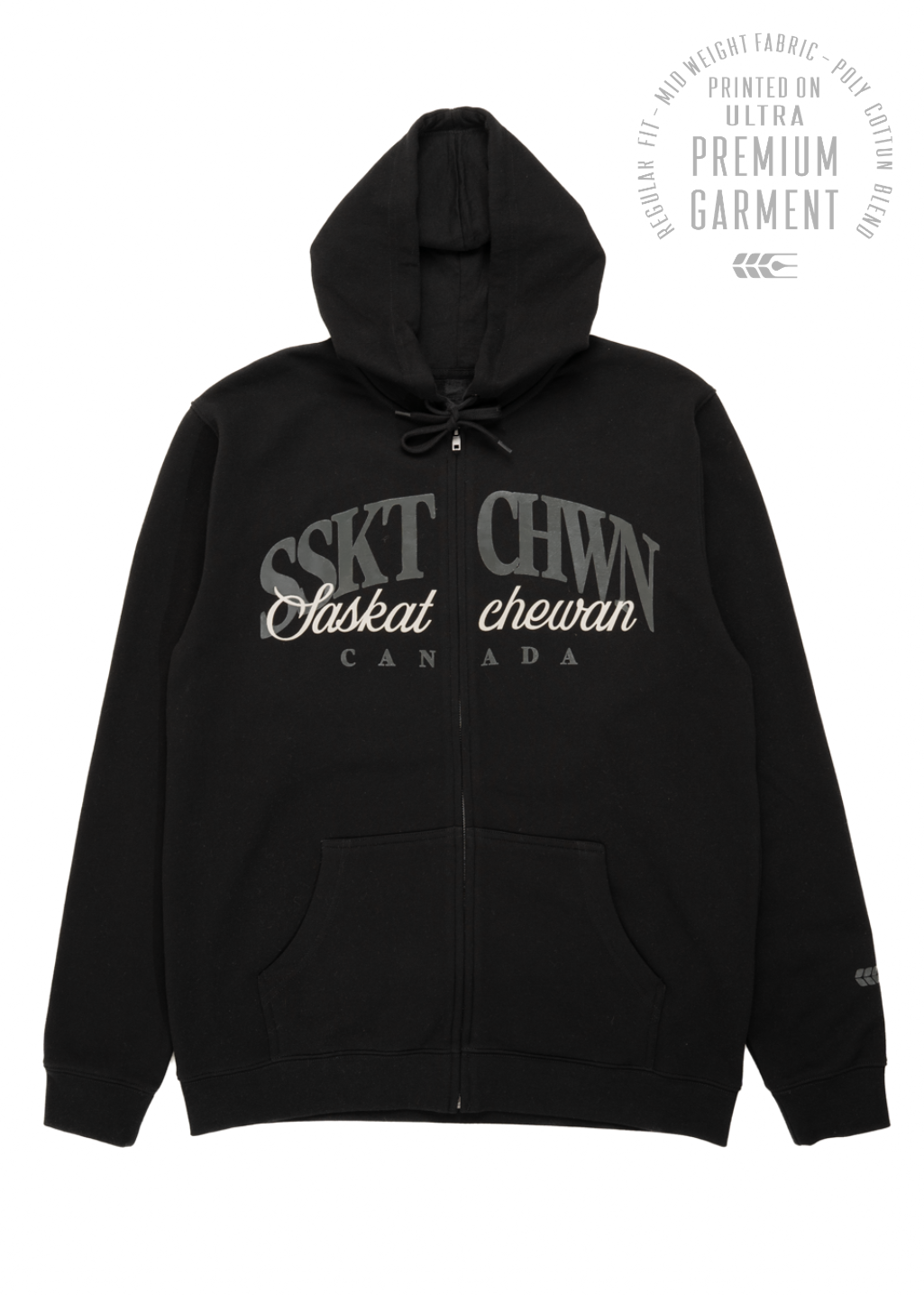 Say It Twice Zip-up Sweater | Black | Unisex - Hardpressed Print Studio Inc.