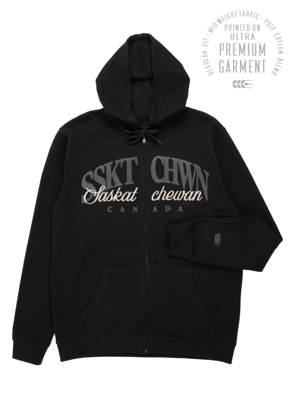 Say It Twice Zip-up Sweater | Black | Unisex - Hardpressed Print Studio Inc.