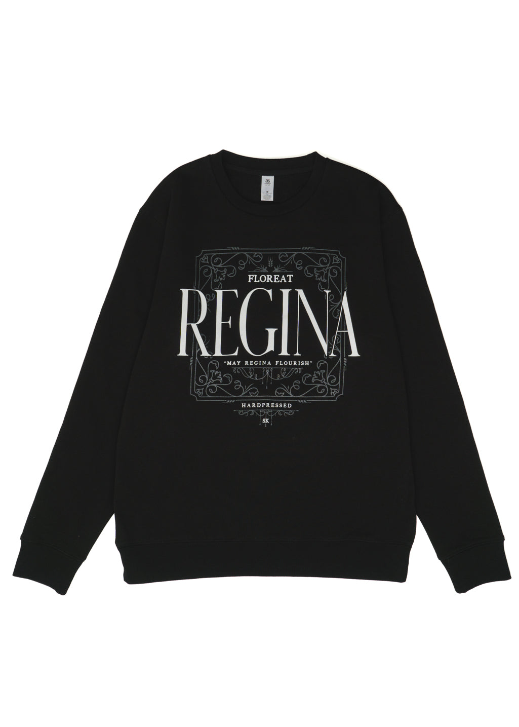 Floreat Regina Crewneck | Black | Unisex - Hardpressed Print Studio Inc.