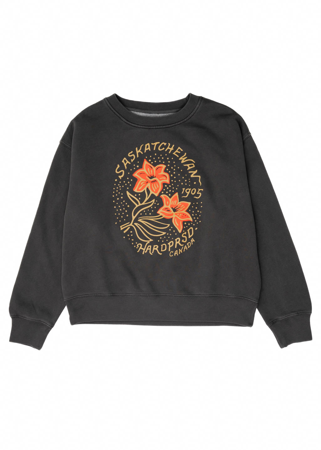 Gold Lily Crewneck | Vintage Black | Ladies