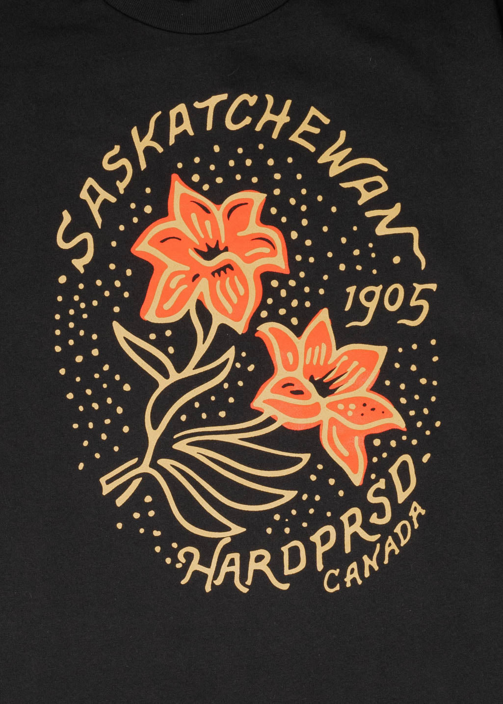 Gold Lily Tee | Black | Unisex - Hardpressed Print Studio Inc.