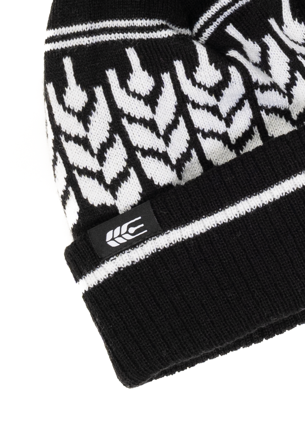 Houndstooth Grain Pom Toque | Black/White | Kids