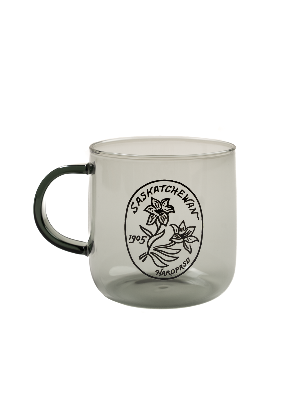 Gold Lily Glass Mug | Smoke