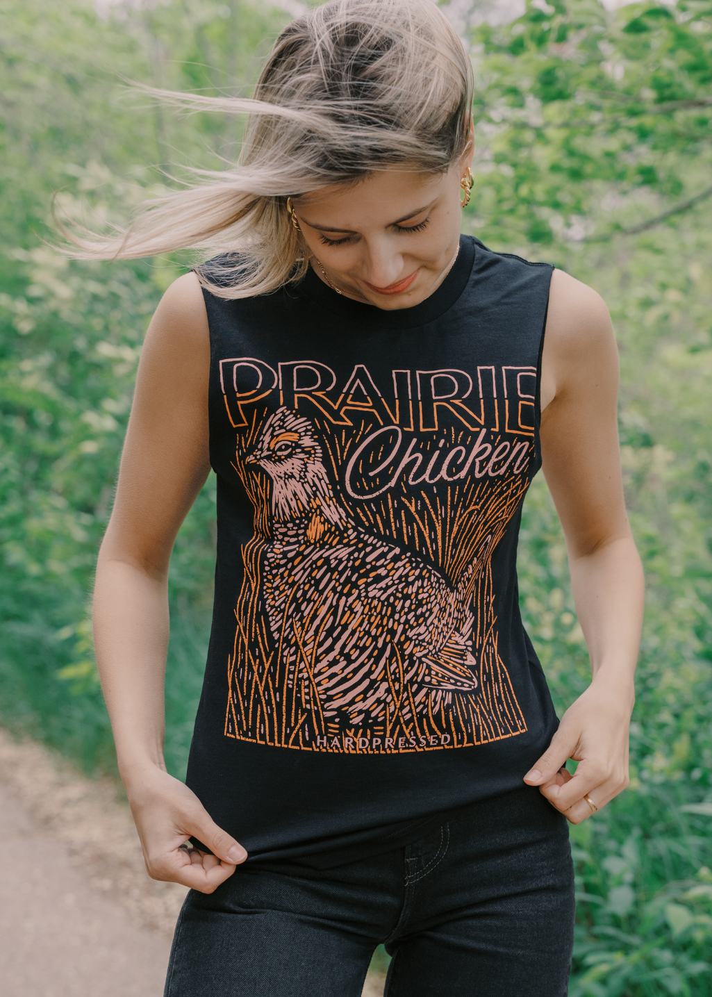 XS & XL | Prairie Chicken Tank | Black | Ladies