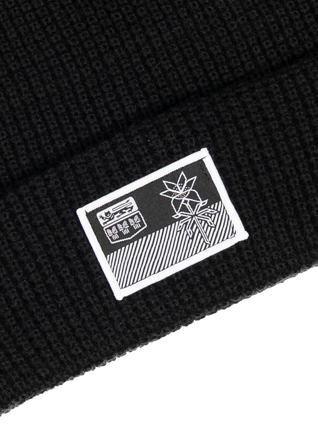 Waffle Flag Patch Toque | Black | Adult
