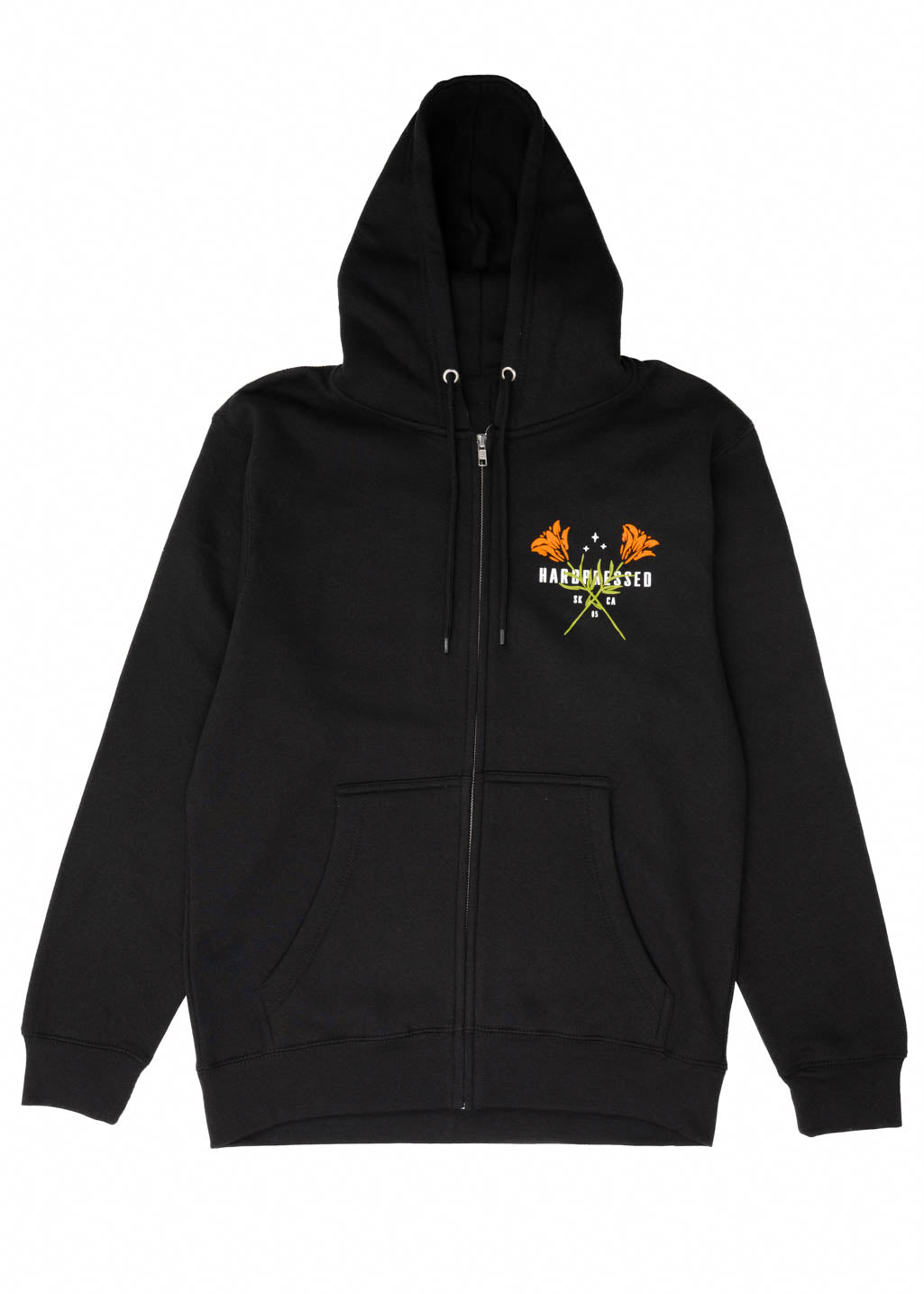 Wild Lily Zip Sweater | Black | Unisex - Hardpressed Print Studio Inc.