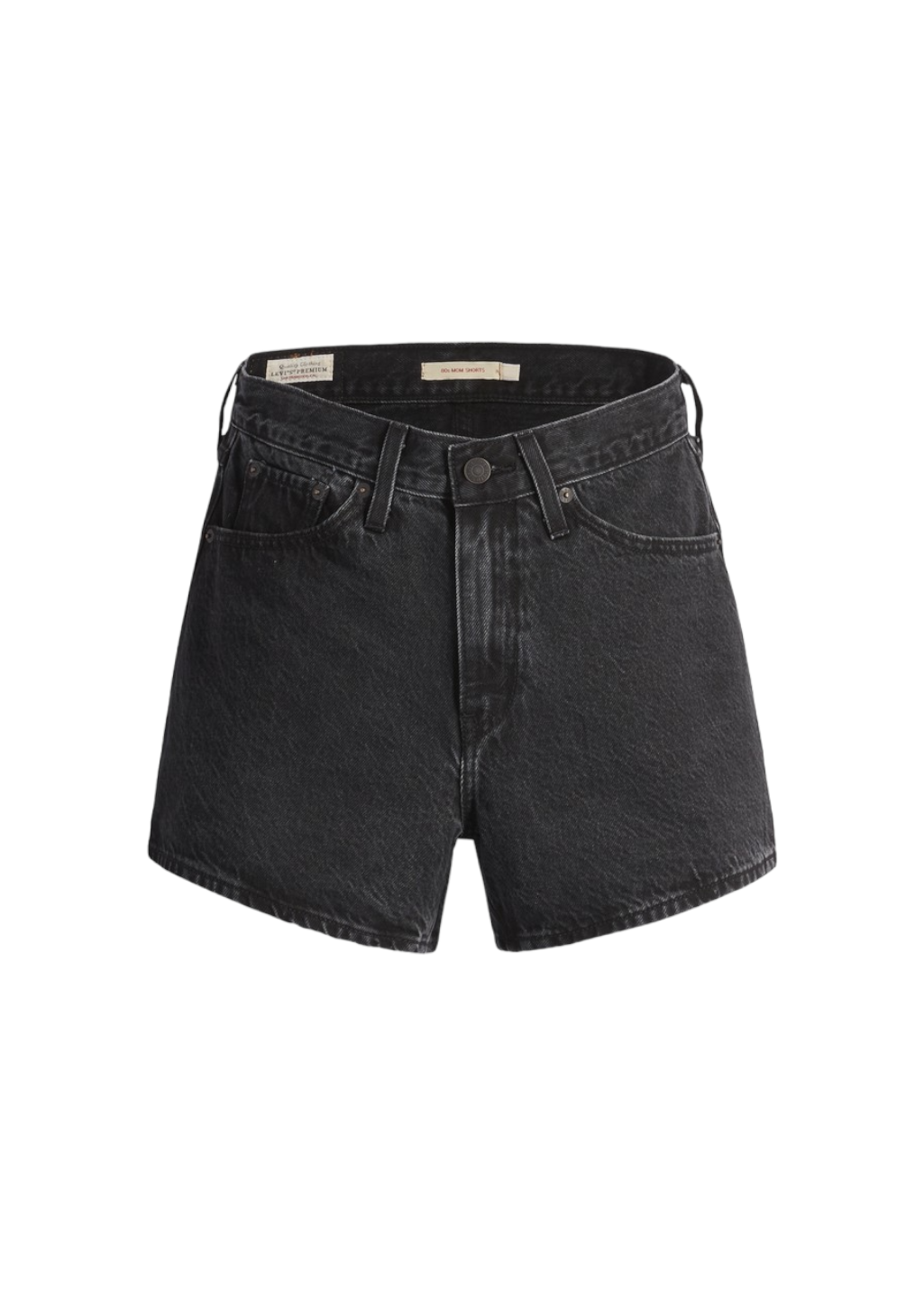 Levi's® HIGH WAISTED MOM - Denim shorts - black denim/black 