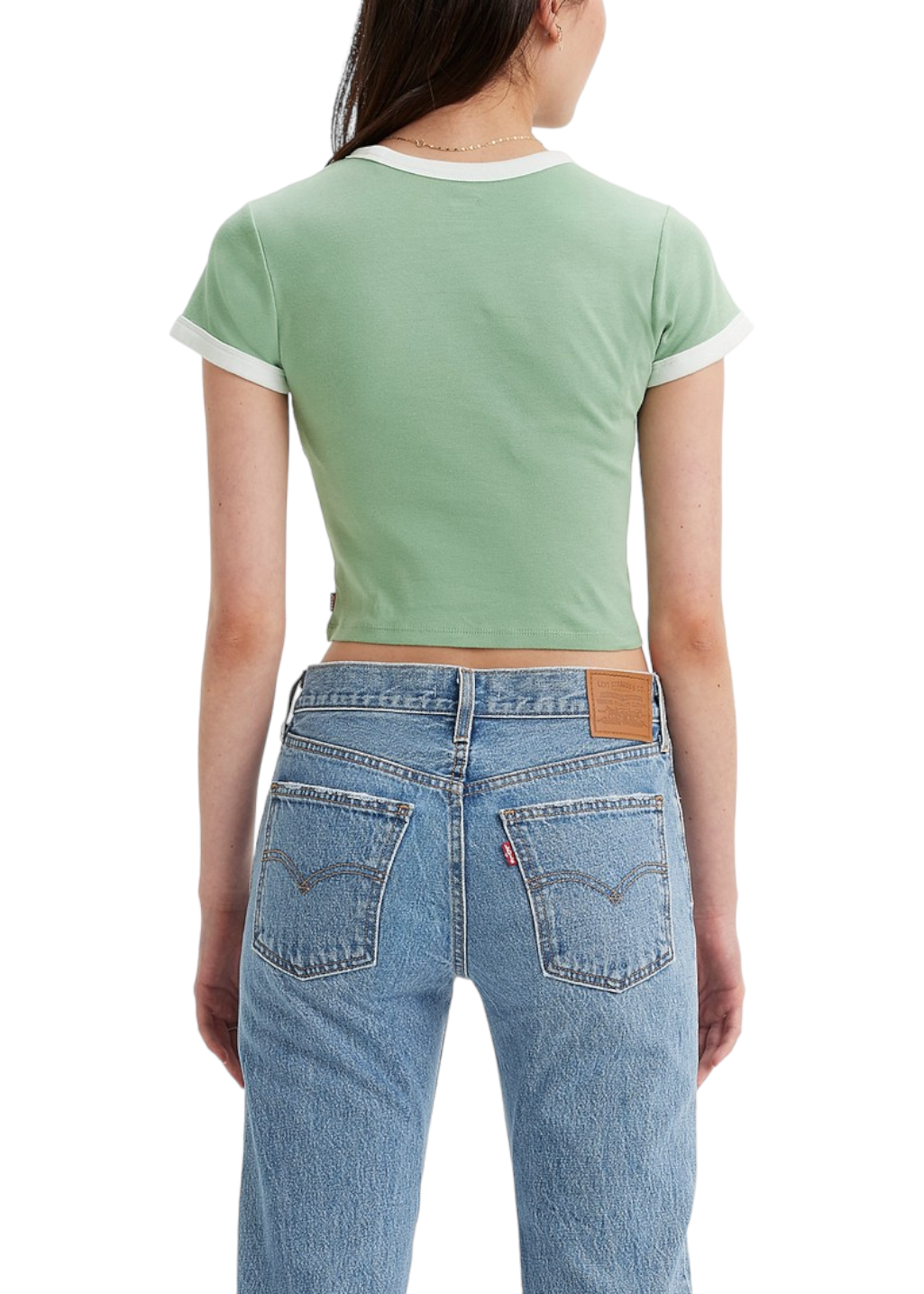 Levi's - Graphic Ringer Mini Tee - Granite Green/Bright White - Hardpressed Print Studio Inc.