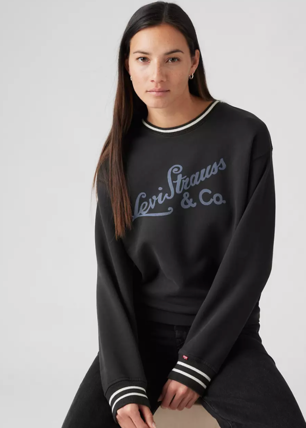 Levi's - GR Heritage Sport Crew - Archival Script Crew Pirate Black