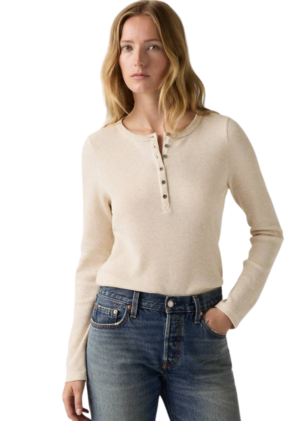 Levi's - Rooney Waffle Henley - Oatmeal Heather