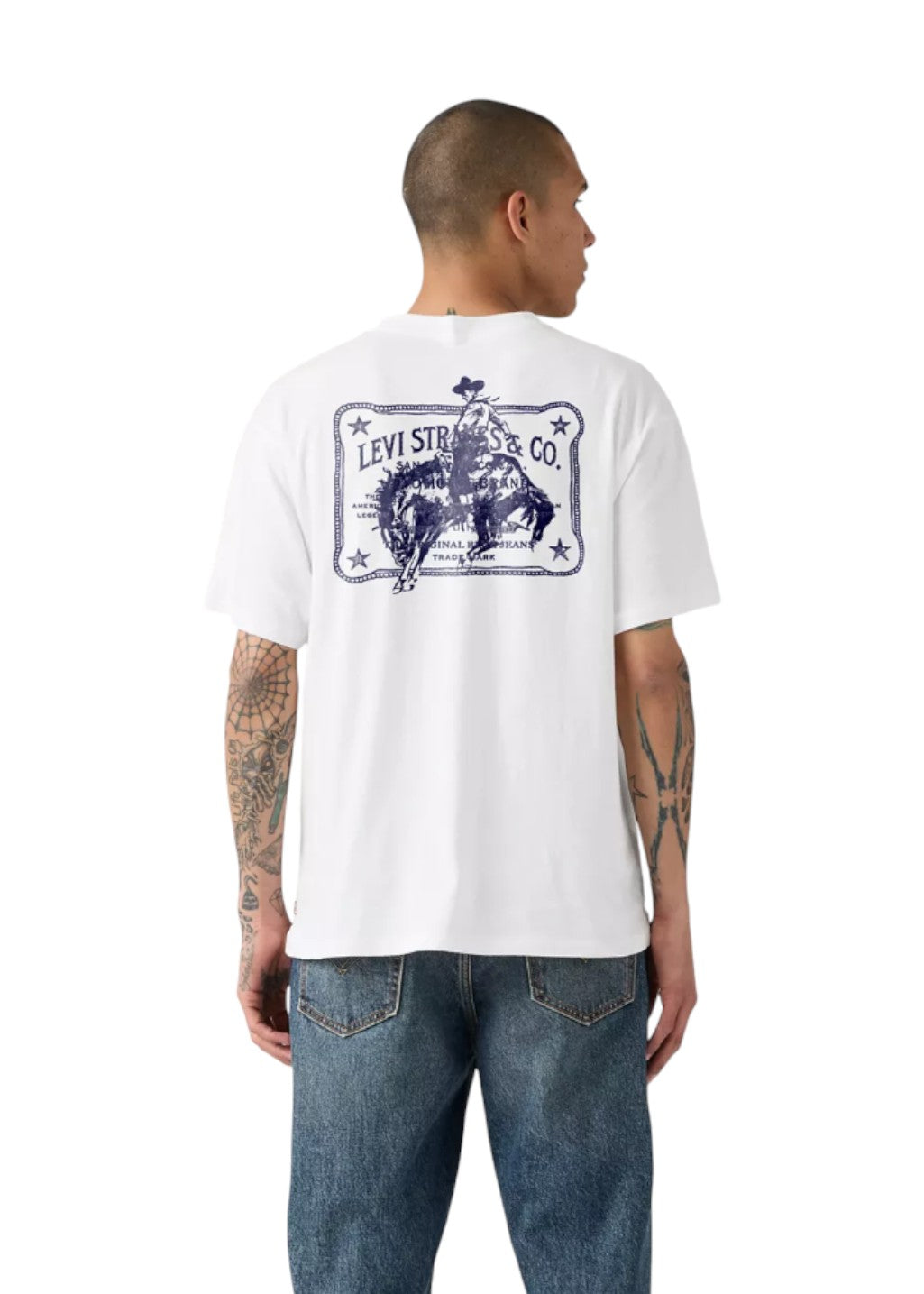 Levi's - Vintage Fit Graphic Tee - Archival Horse Buckle White Plus - Hardpressed Print Studio Inc.