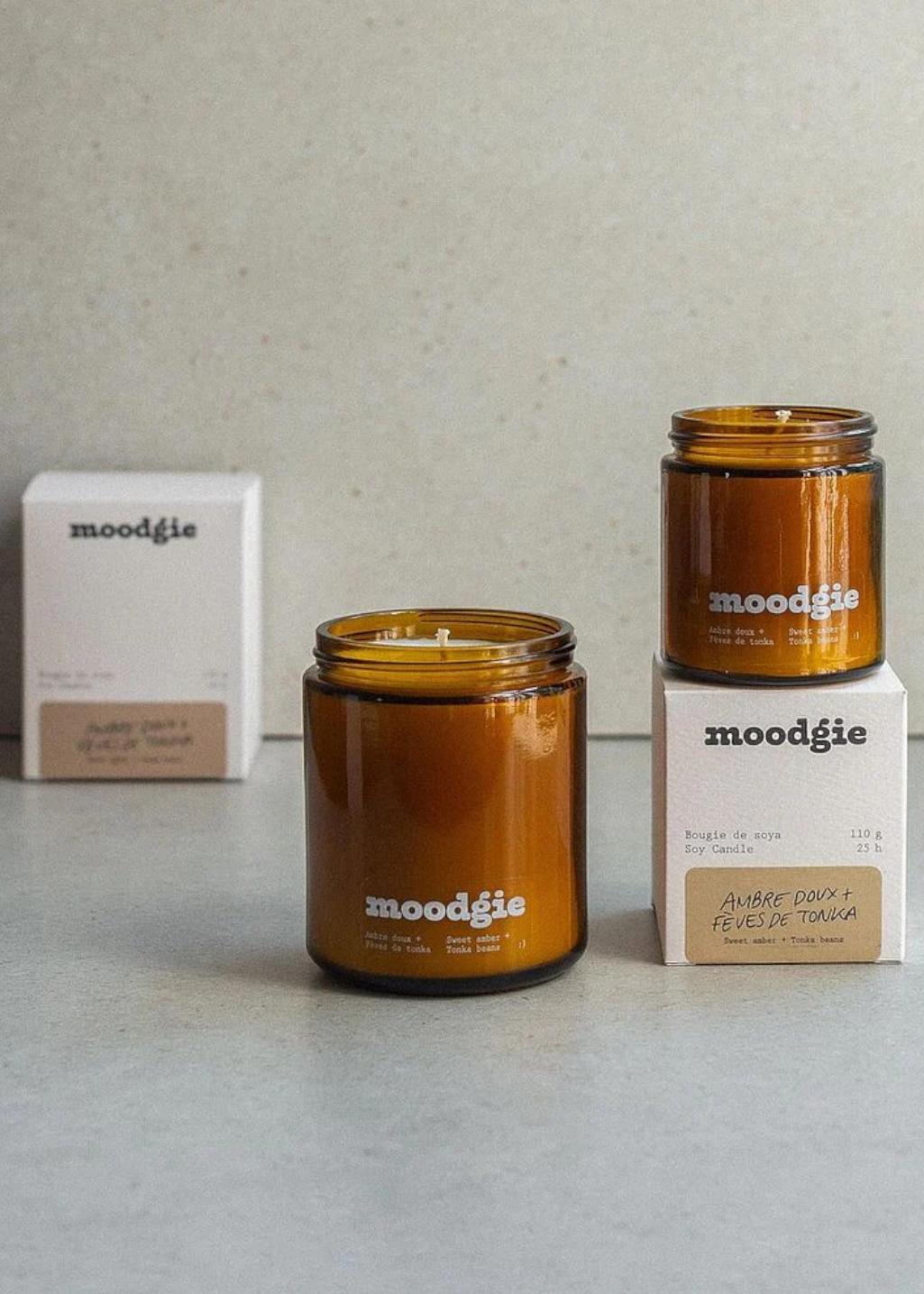 Moodgie - Sweet Amber + Tonka Beans Candle - Hardpressed Print Studio Inc.