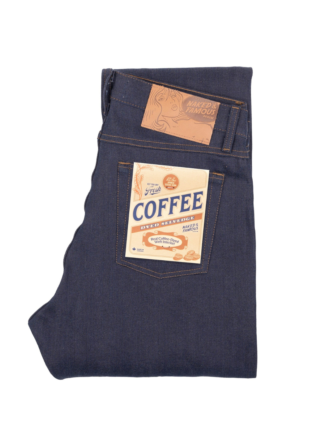 Naked & Famous Denim - Easy Guy - Coffee Dye Selvedge - Hardpressed Print Studio Inc.