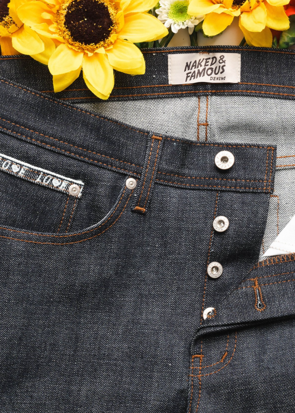 Naked & Famous Denim - Weird Guy - Love & Peace Selvedge