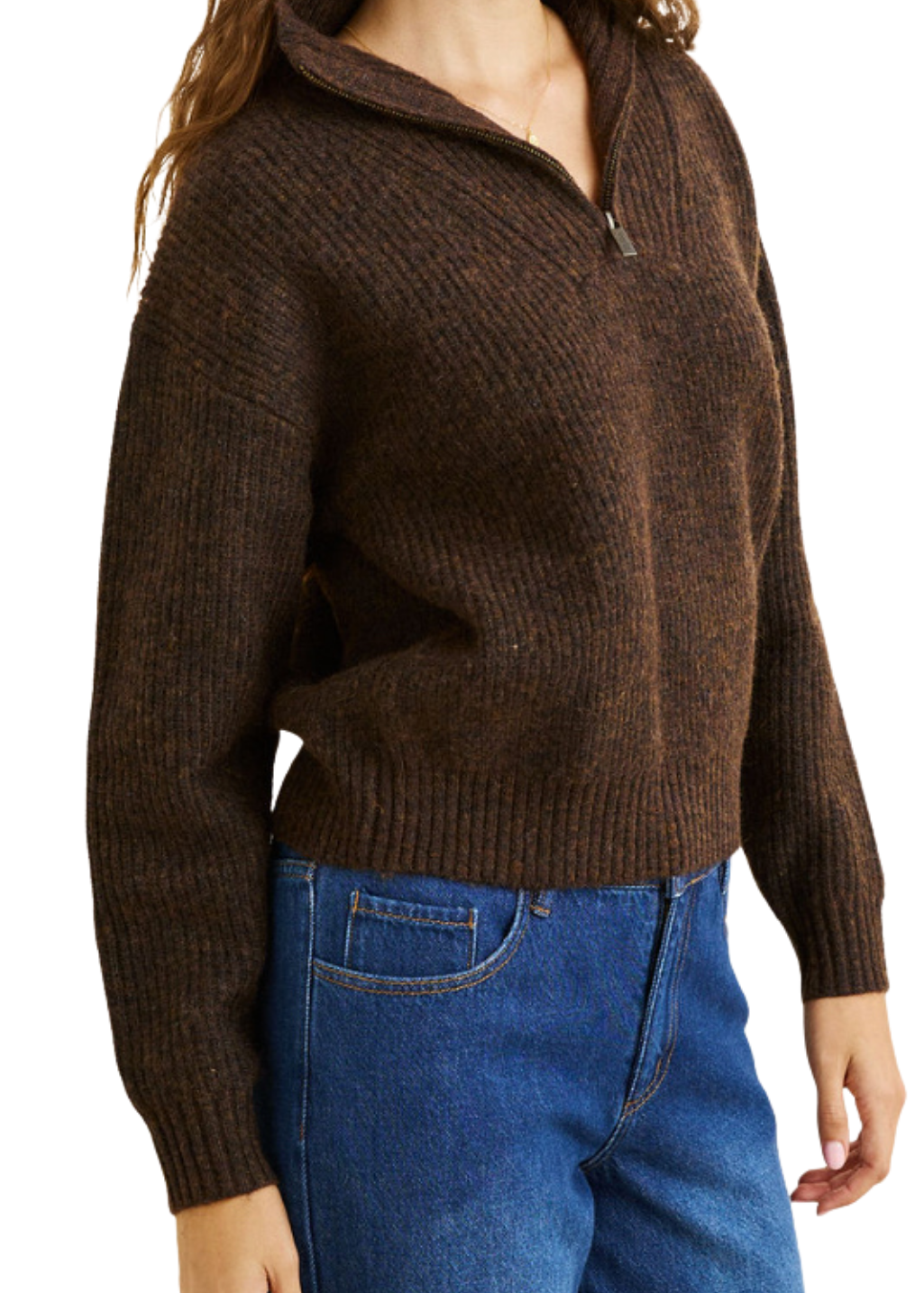 Rhythm - Quincy Zip Knit - Chocolate