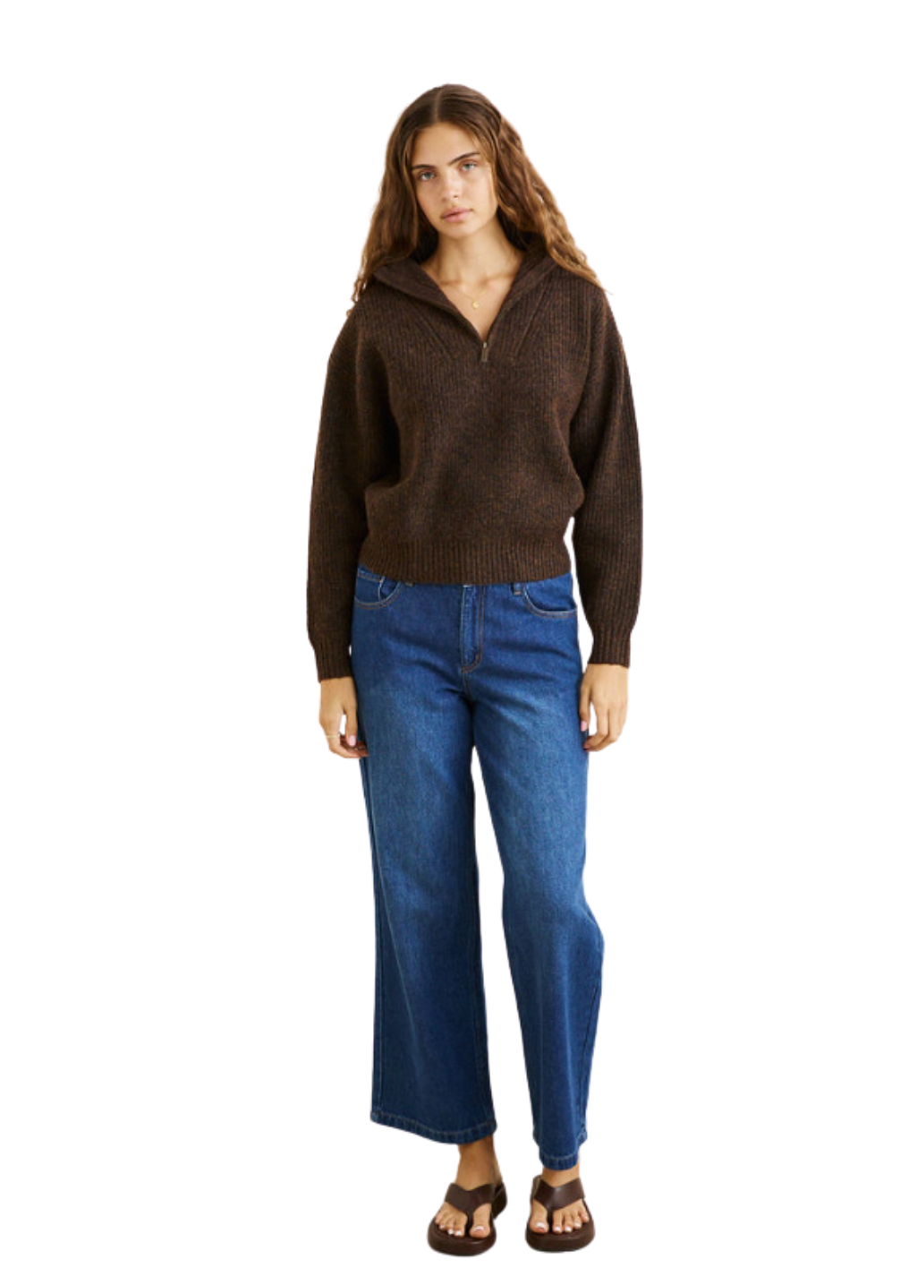 Rhythm - Quincy Zip Knit - Chocolate