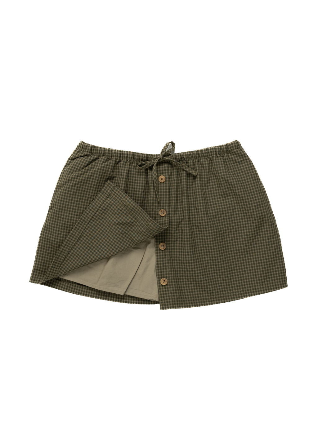 Rhythm - Louise Check Skort - Olive - Hardpressed Print Studio Inc.
