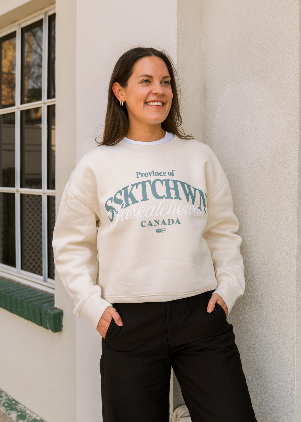 Say It Twice Crewneck | Birch | Ladies - Hardpressed Print Studio Inc.