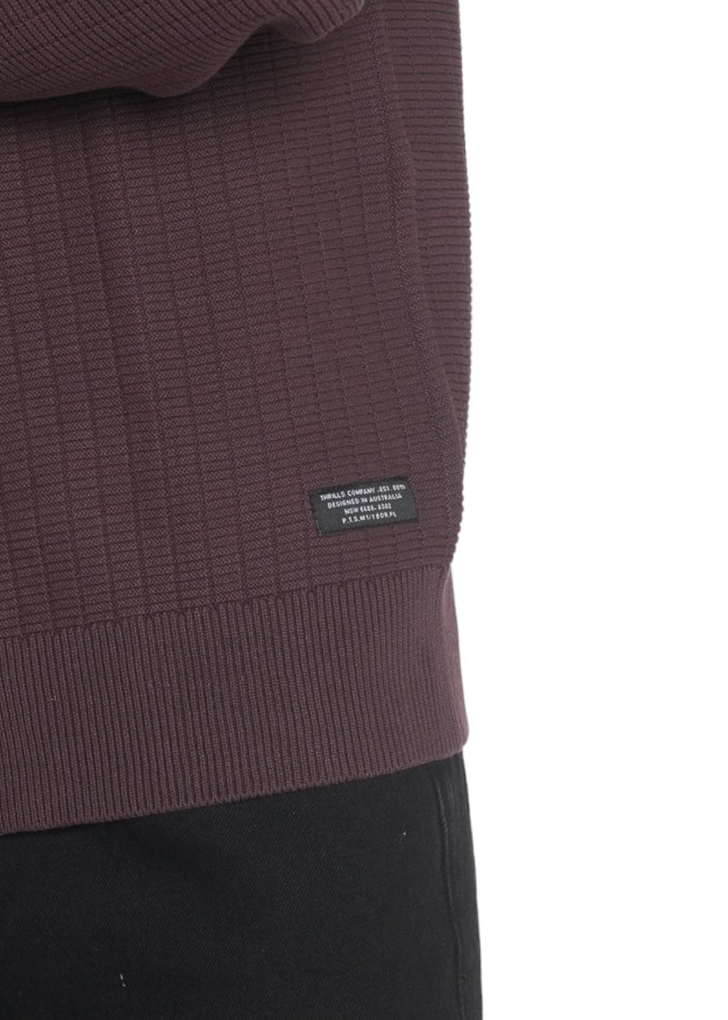 THRILLS - Republic Crew Knit - Deep Plum - Hardpressed Print Studio Inc.