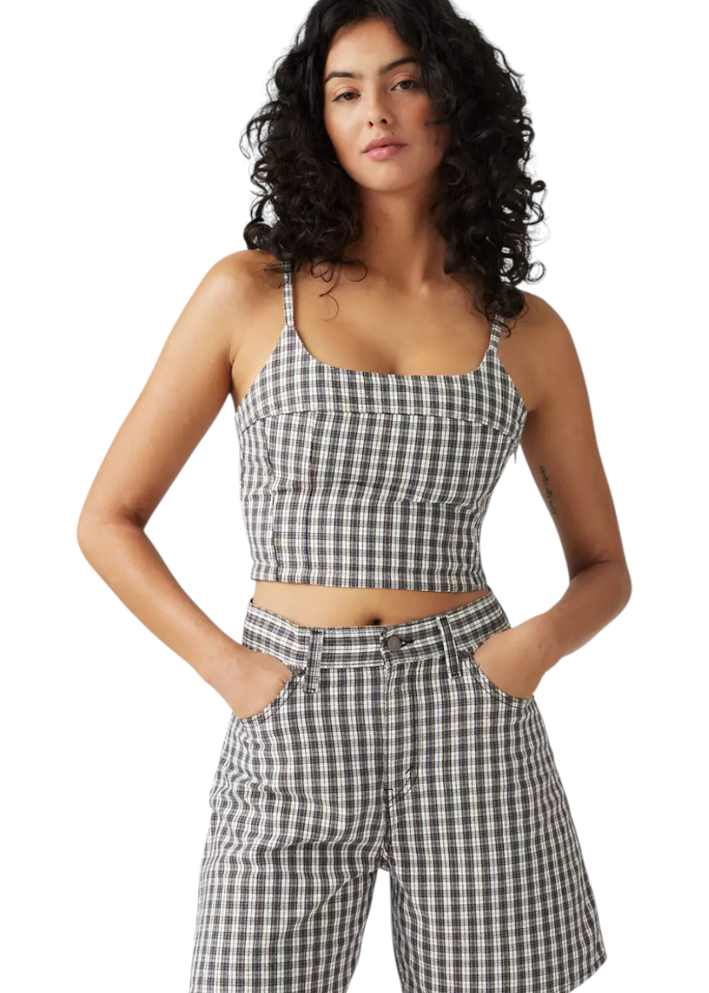 Levi's - Jadine Denim Cami Tank - Milo Mini Plaid Egret