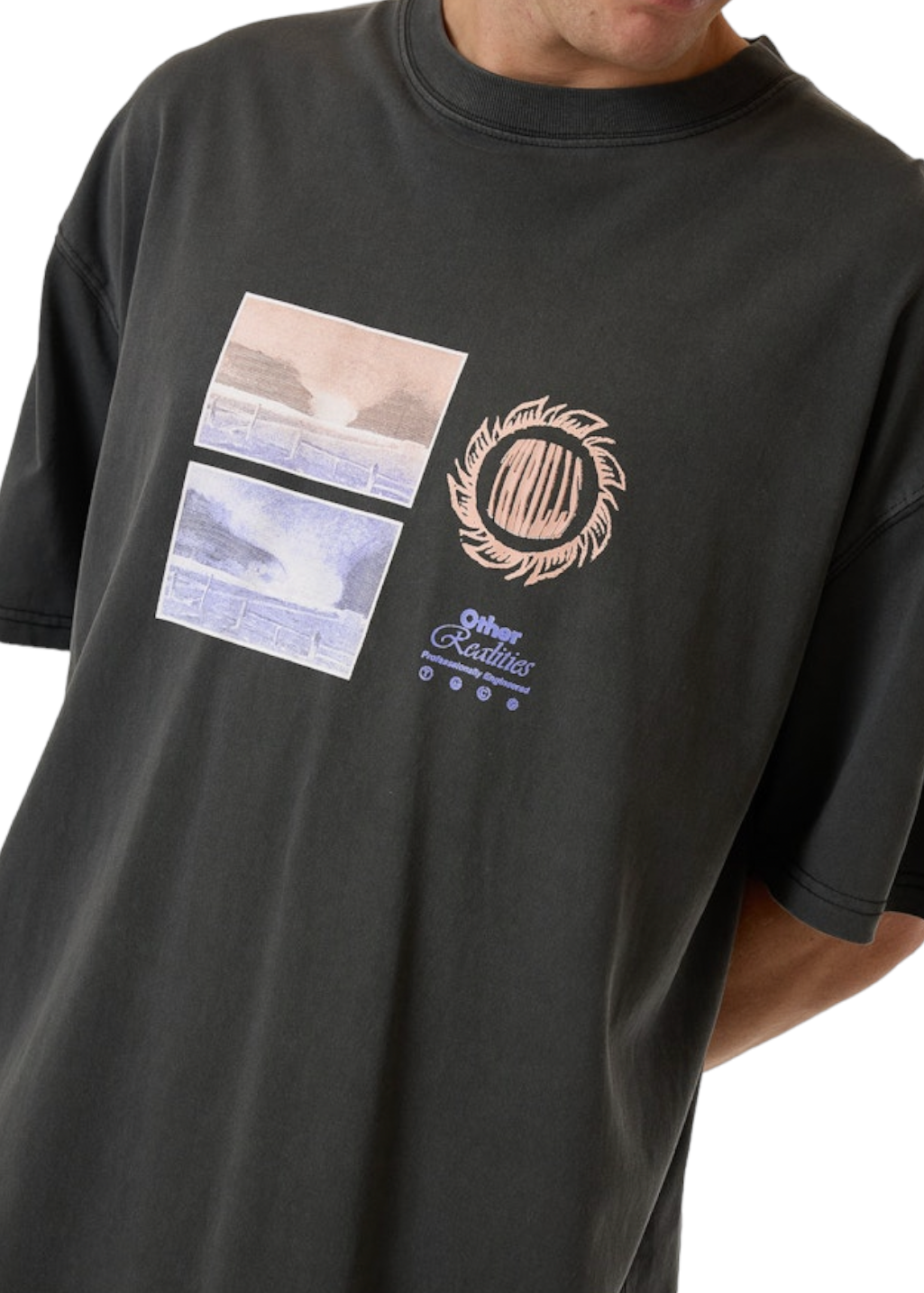 THRILLS - Other Realities Box Fit Oversize Tee - Merch Black