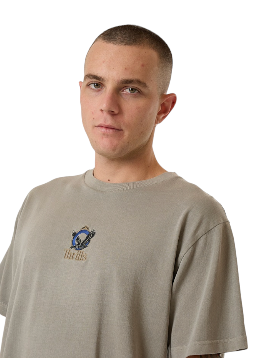 THRILLS - Royalty Embro Merch Fit Tee - Fog