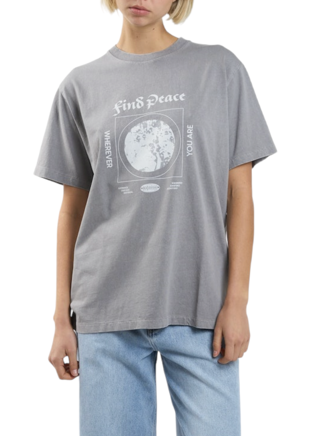 THRILLS - Find Peace Merch Fit Tee - Washed Grey - Hardpressed Print Studio Inc.