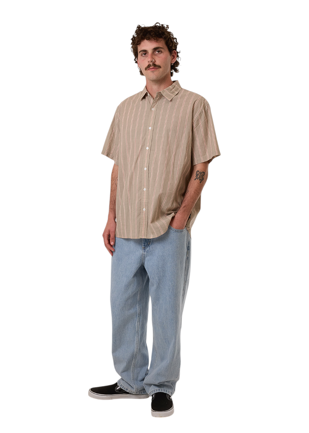 THRILLS - Rooney Stripe Short Sleeve Shirt - String