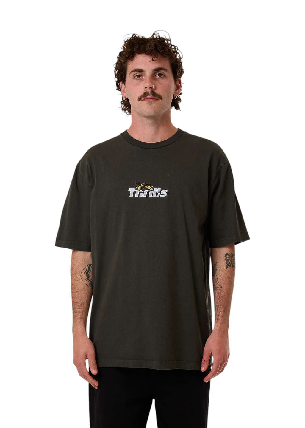 THRILLS - Solace Of Nature Oversize Fit Tee - Oil Green