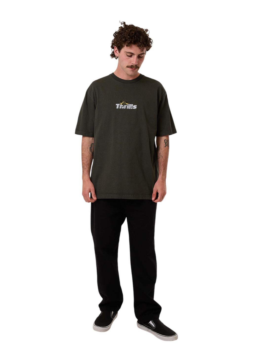 THRILLS - Solace Of Nature Oversize Fit Tee - Oil Green