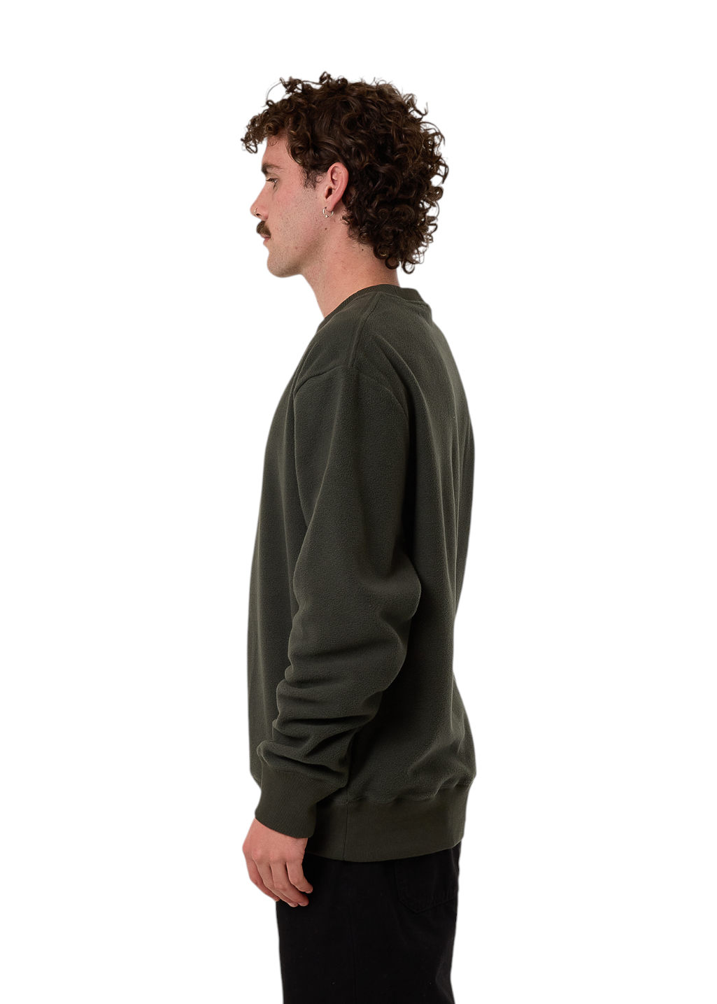 THRILLS - Solace Of Nature Oversize Polar Fleece Crew - Oil Green