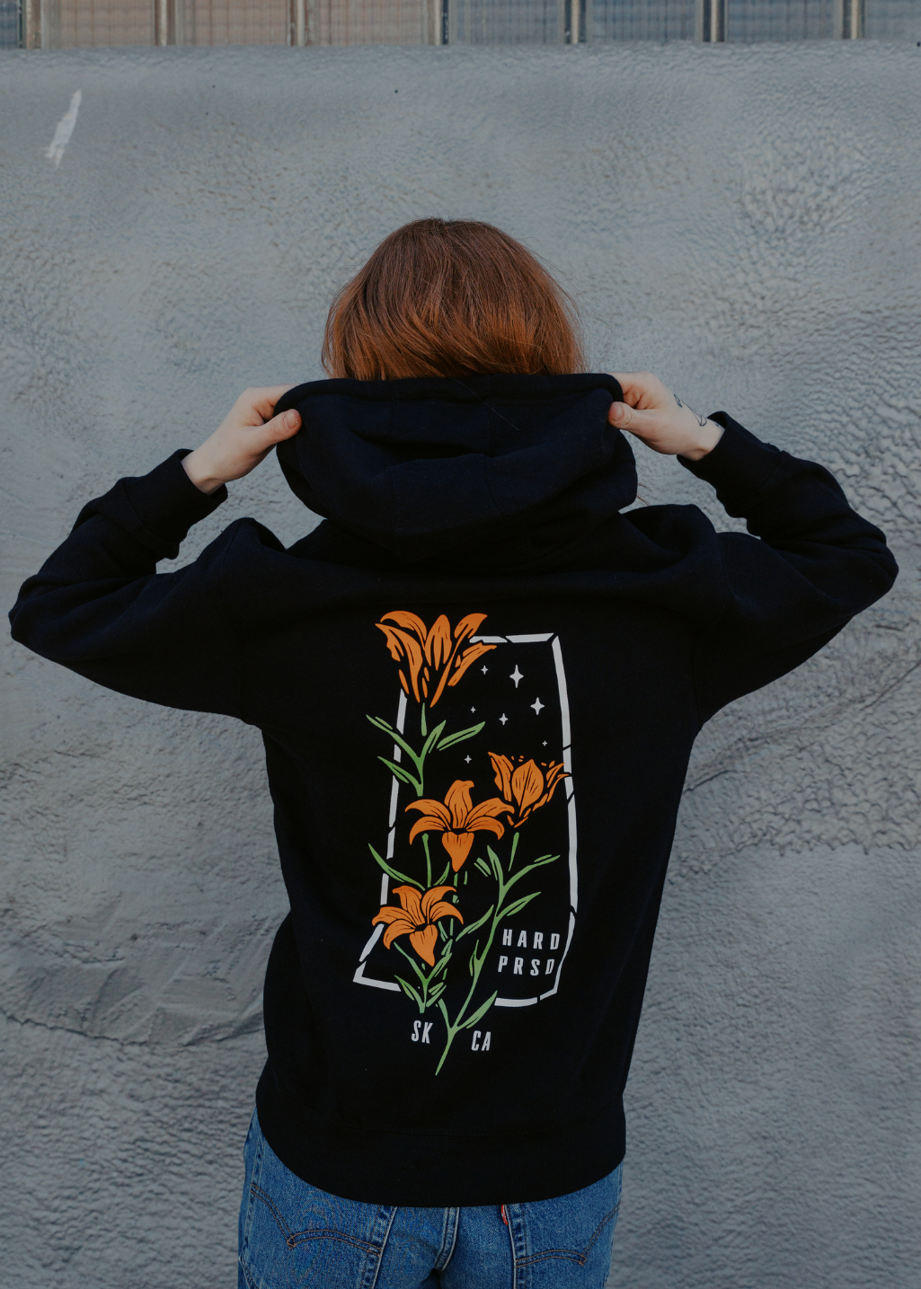 Wild Lily Zip Sweater | Black | Unisex - Hardpressed Print Studio Inc.