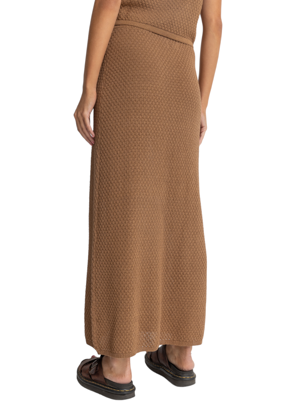 Rhythm - Jossie Knit Maxi Skirt - Chocolate - Hardpressed Print Studio Inc.