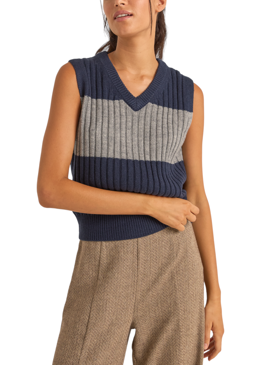 Rhythm - Gatwick Sweater Vest - Navy - Hardpressed Print Studio Inc.