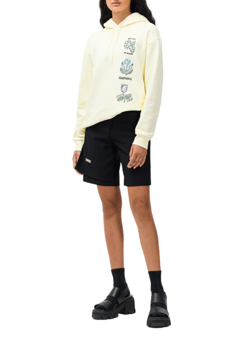 Carhartt WIP - W' Hooded Verdant Fantasy Sweatshirt - Soft Yellow - Hardpressed Print Studio Inc.