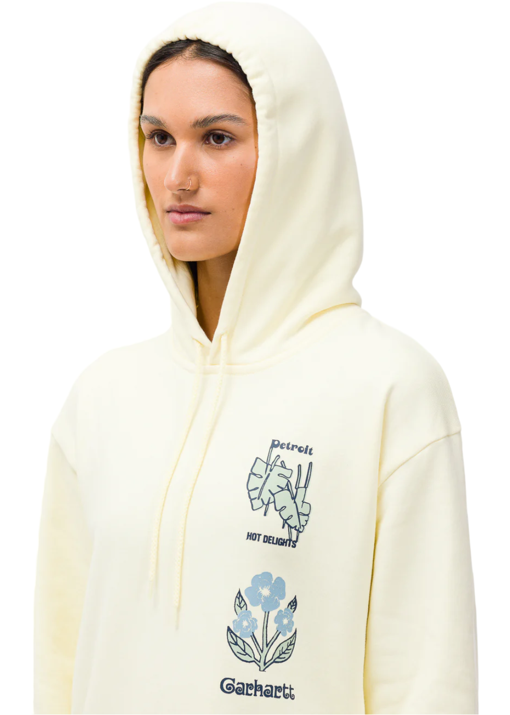 Carhartt WIP - W' Hooded Verdant Fantasy Sweatshirt - Soft Yellow - Hardpressed Print Studio Inc.