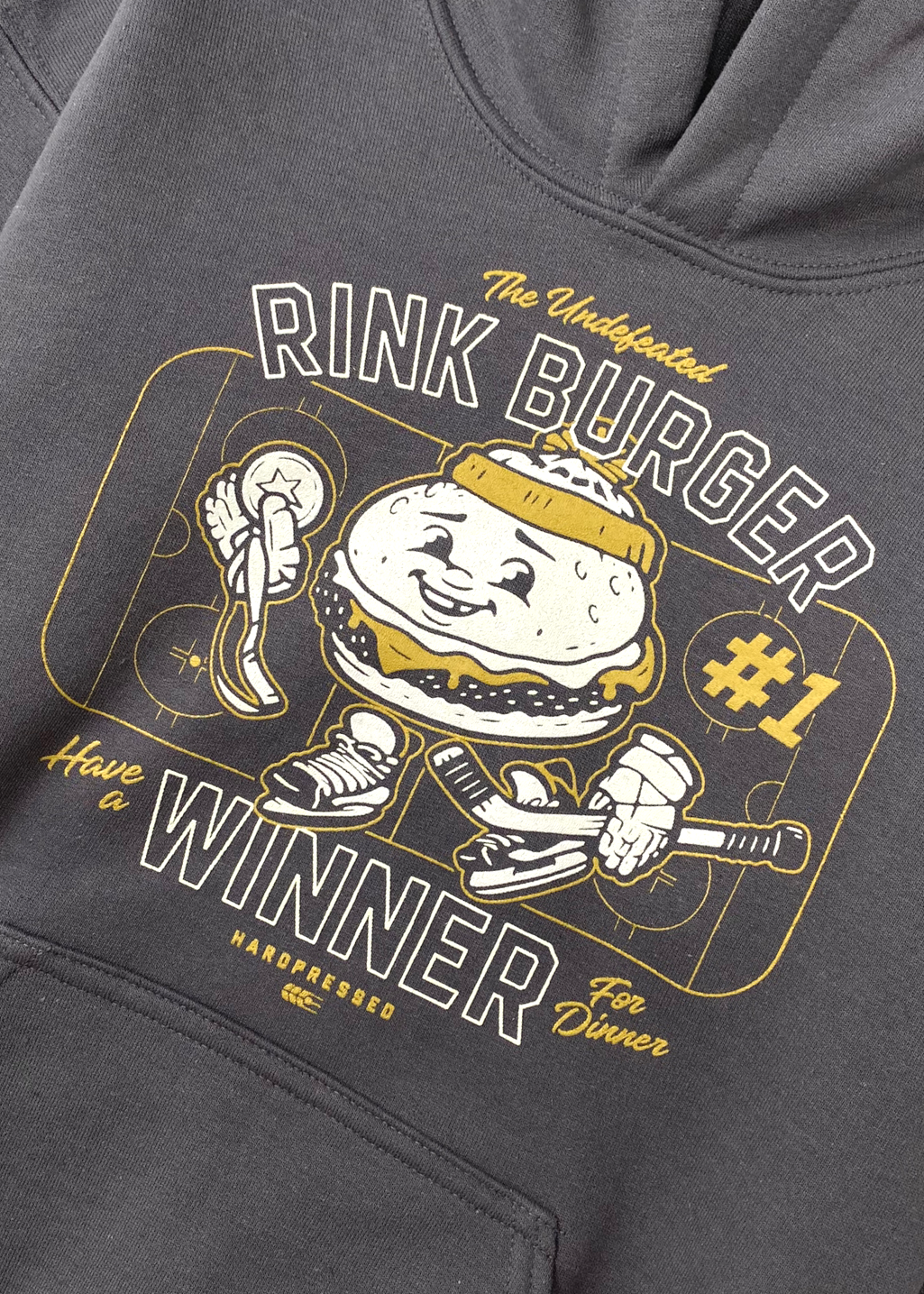 Rink Burger Sweater | Charcoal | Kids - Hardpressed Print Studio Inc.