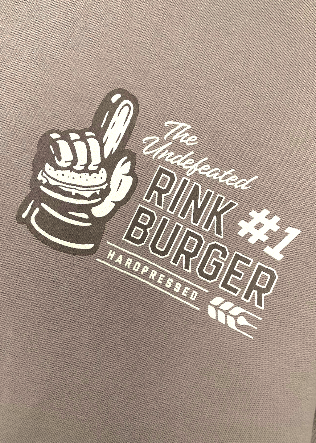 Rink Burger Tee | Sesame | Unisex and Ladies - Hardpressed Print Studio Inc.