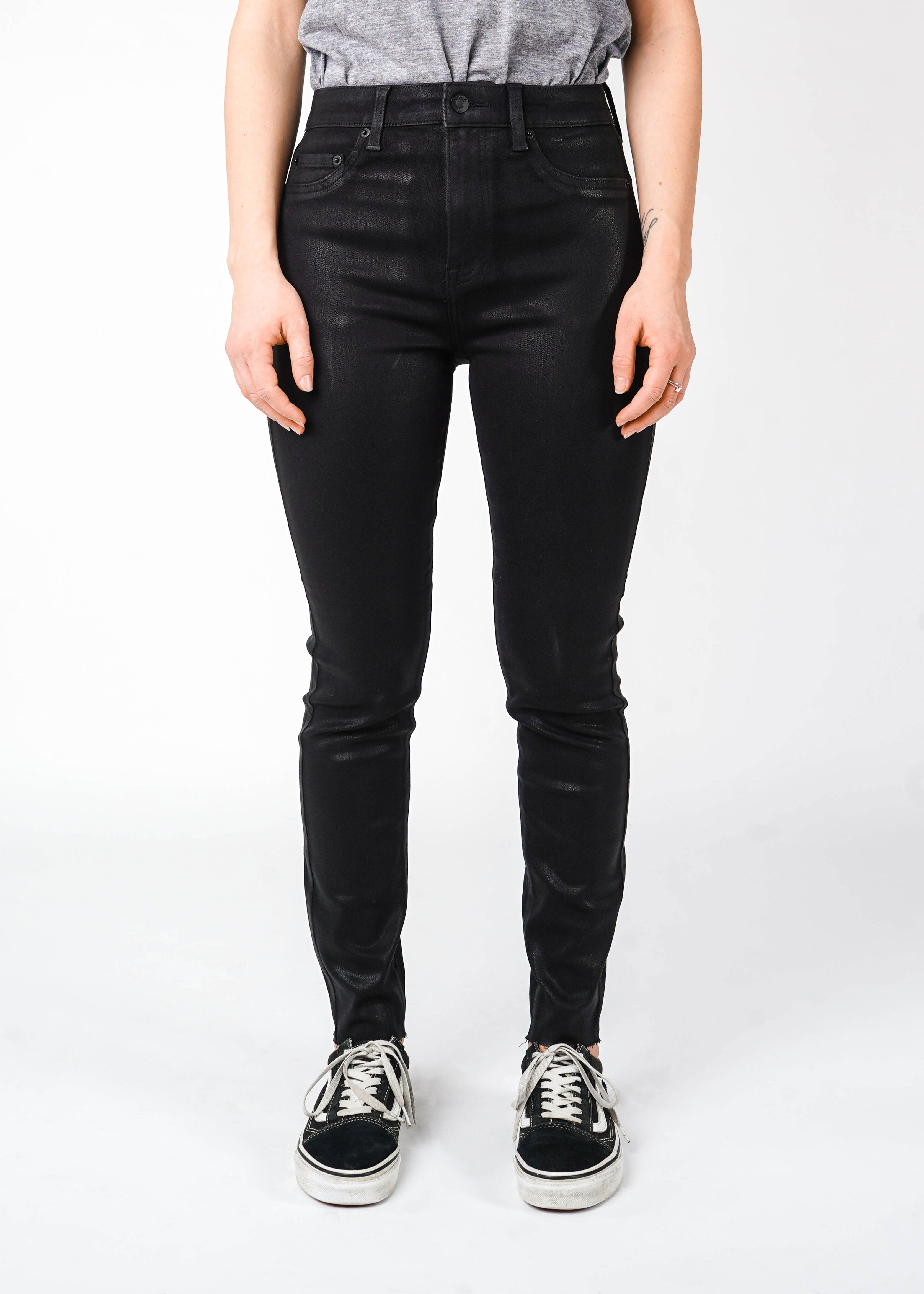 Pistola - Aline - High Rise Skinny - Coated Black - Hardpressed Print Studio